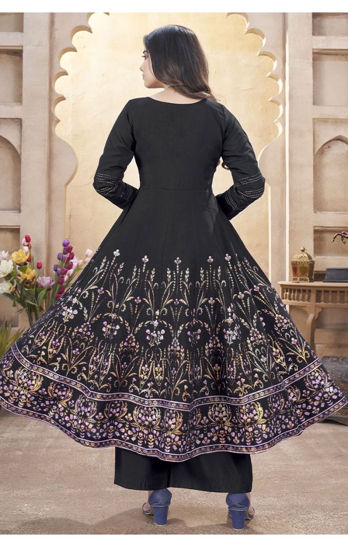 Black Embroidered Palazzo Suit with Dupatta – Wedding & Festive Wear