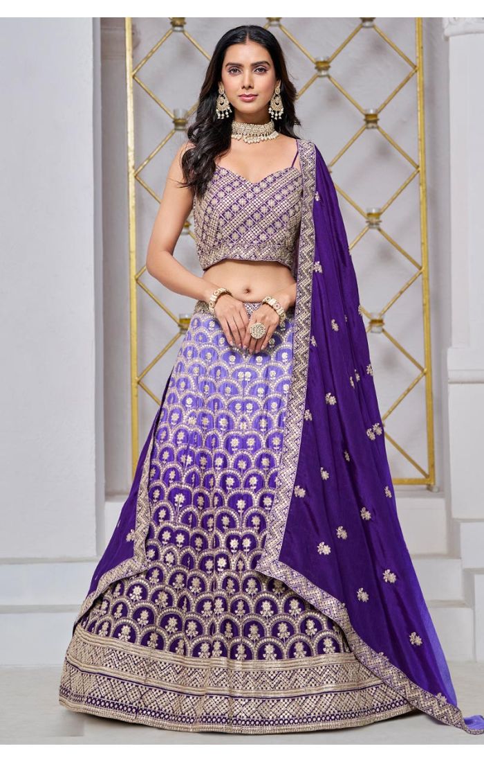 Floral Print Lehenga Choli with Lace Border for Festive Occasions