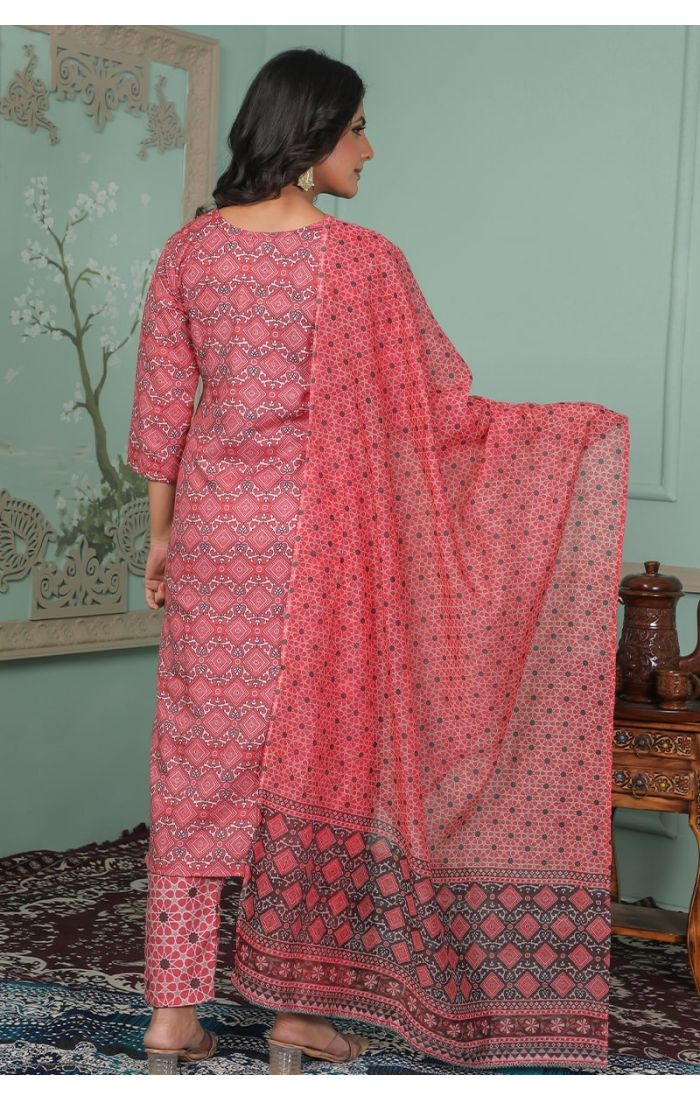 Rustic Elegance Bandhani Kurta Set with Dupatta for Festive and Wedding Wear