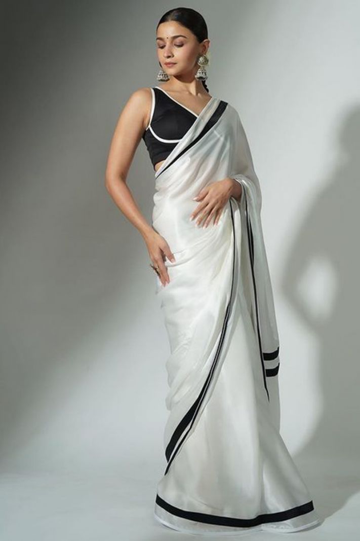 White silk saree for women new collection 2022 collection2022 under 500 TO  1000 combo silky plain